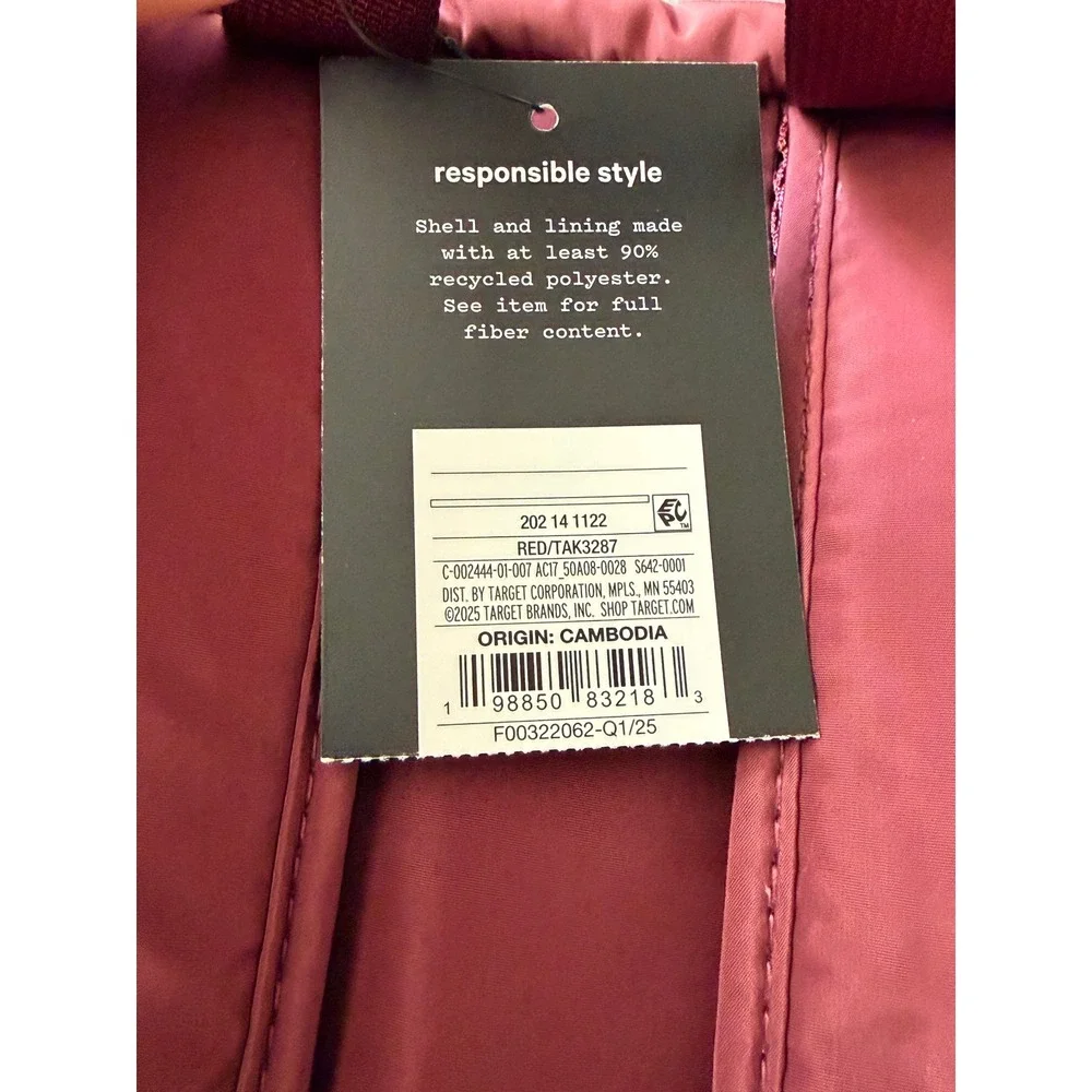 Target‎ Smartly Backpack Burgundy Red Recycled Polyester School Travel Bag NWT